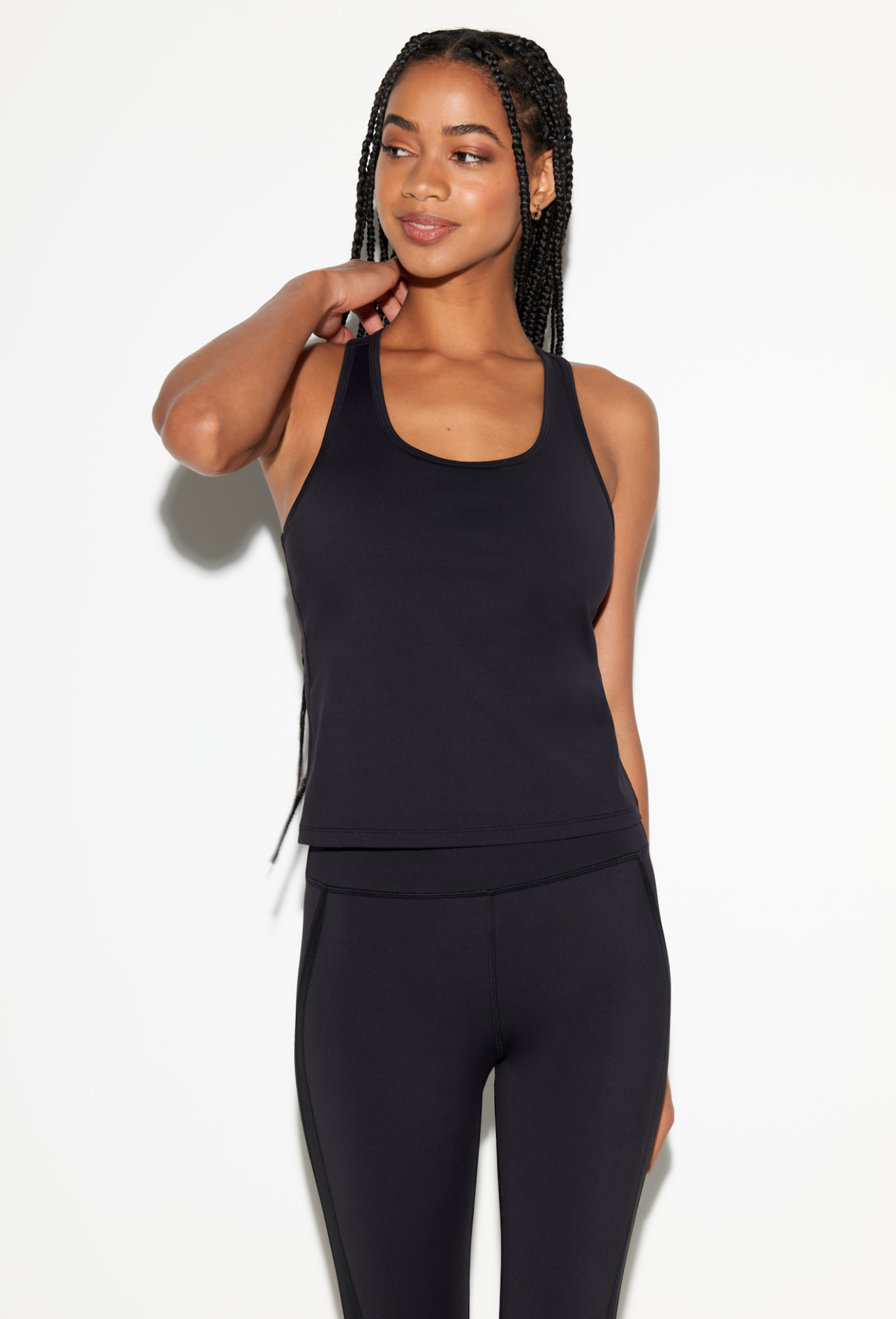 Blusa Tank Top negra con top integrado, Spiritual Gangster, talla S, vista frontal.