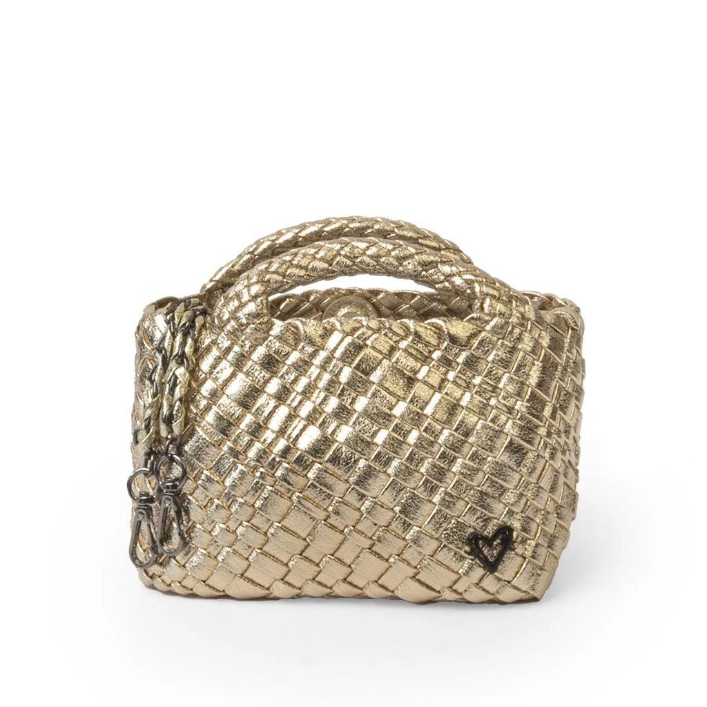Prenelove Tiny Woven Bag Dorada | Bolsa Elegante Beyond12