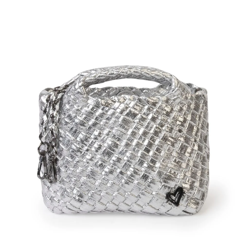 Prenelove Tiny Woven Bag Plateada | Bolsa Elegante Beyond12
