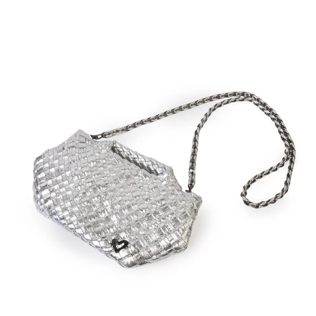Prenelove Tiny Woven Bag Plateada | Bolsa Elegante Beyond12